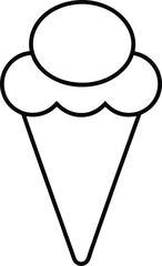 Bubble Waffle Cone Line Art Vector Illustration Food Clipart Design