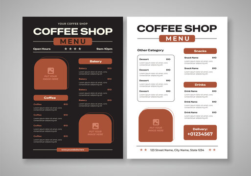 Coffee shop menu template perfect for showcasing your drinks and specials