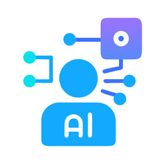 AI brain connectivity concept with machine learning neural network