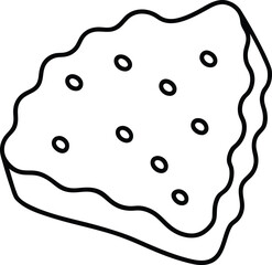 Cheddar Cheese Biscuit Line Art Vector Illustration Food Clipart Design