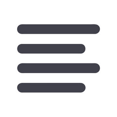 Obraz premium Abstract Menu Icon in Dark Gray on White Background