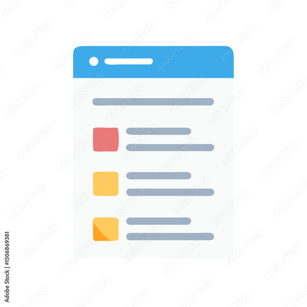 Poster minimalist list interface design with muted colors on dark background