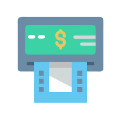 Simplified flat icon of an automated teller machine