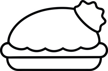 Chicken Katsu Sandwich Line Art Vector Illustration Food Clipart Design