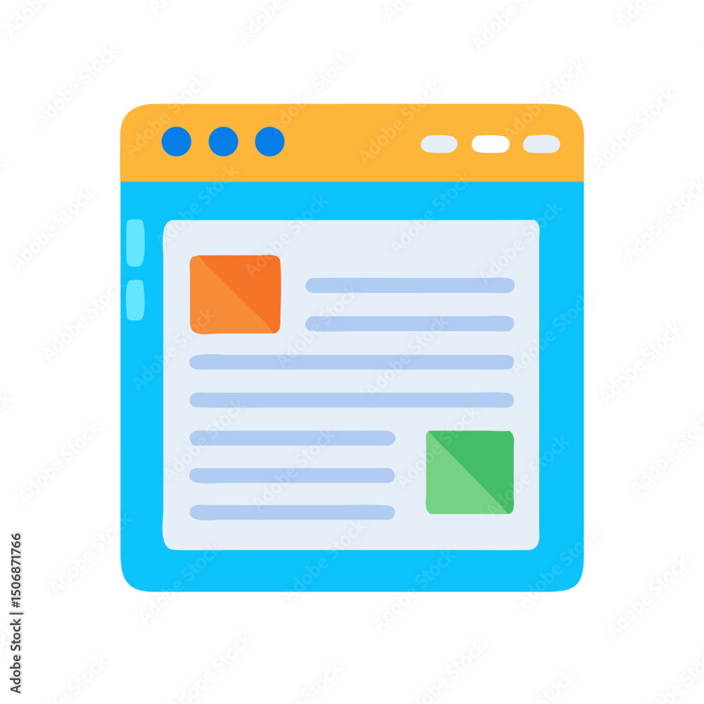 Poster computer screen with data blocks in a clean design