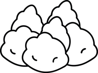 Chicken Nuggets Line Art Vector Illustration Food Clipart Design