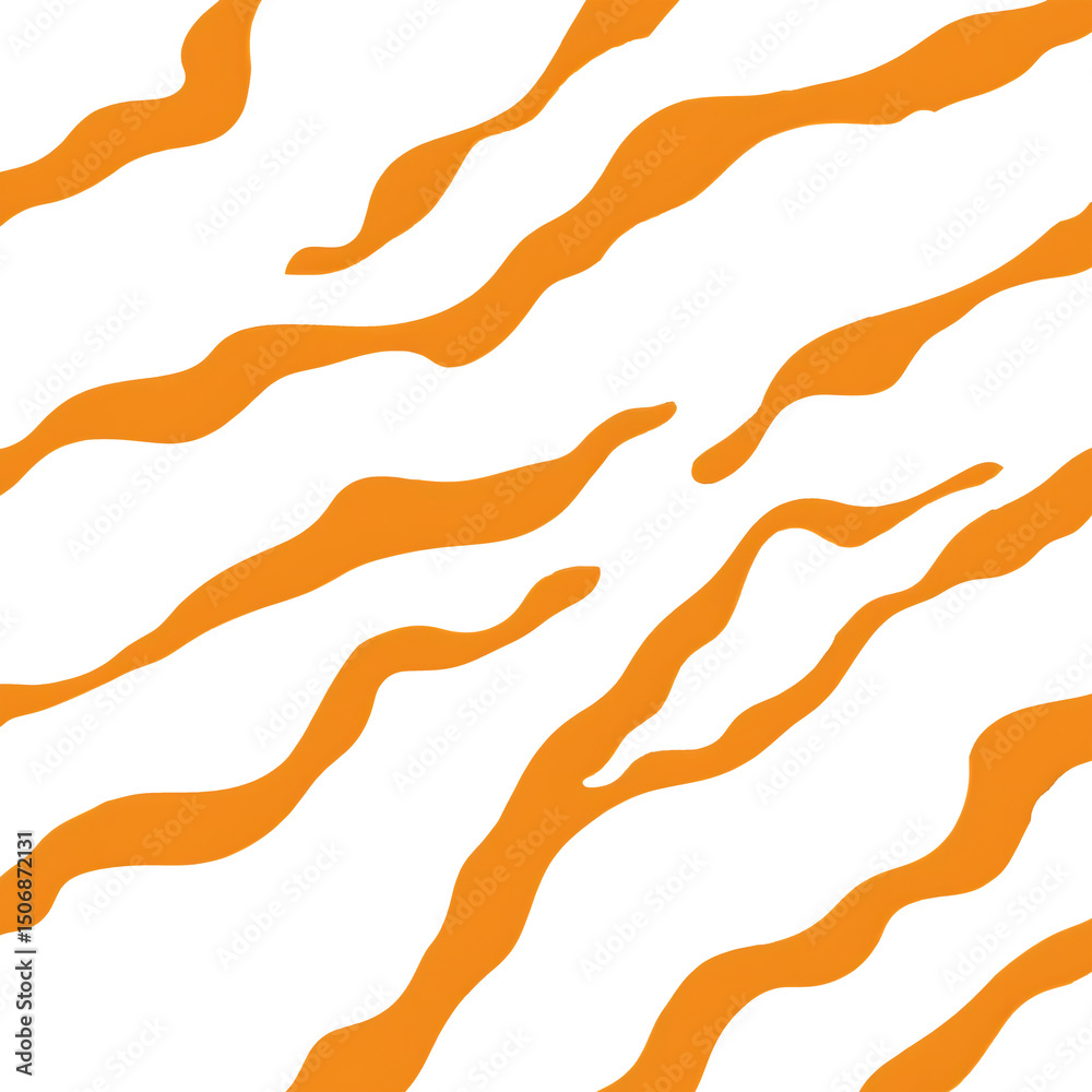 Poster orange wavy stripes on transparency background create bold and dynamic abstract pattern