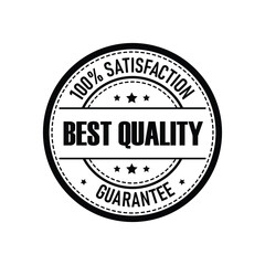 This quality badge showcases a commitment to excellence with the message of best quality guarantee and 100% satisfaction.
