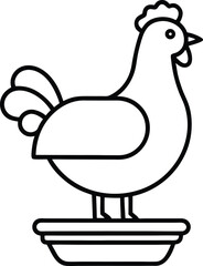 Chicken Slider Line Art Vector Illustration Food Clipart Design