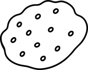 Chocolate Chip Cookie Bar Sweet Dessert Line Art Vector Illustration