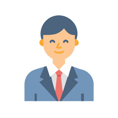 Flat design illustration of a businessman with gentle smile