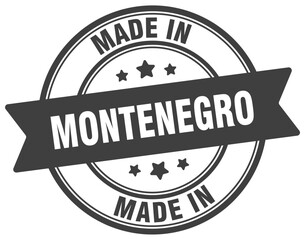 Made in Montenegro round sign. Made in Montenegro stamp.
