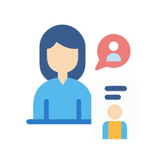Flat icon style HR recruitment interview job application process