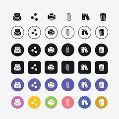 Office File Icons Document Management Tools Email Share Print Archive