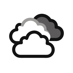 Dark stormy clouds weather icon vector illustration design