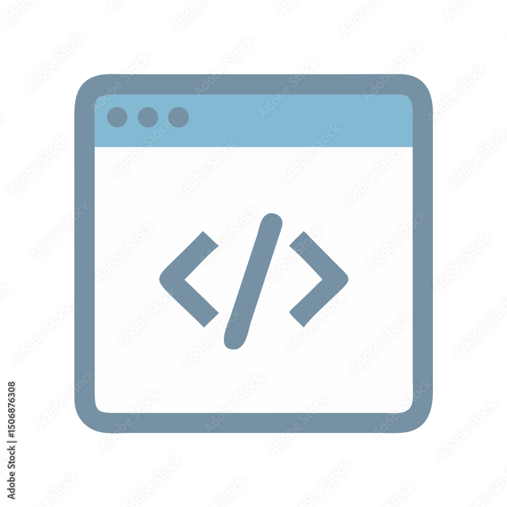 Poster code window application symbol against a solid background vector