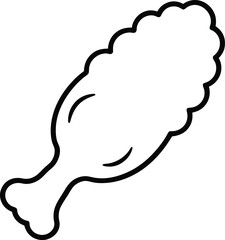 Crispy Chicken Strip Meal Outline Drawing Line Art Vector Illustration