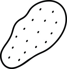 Deep Fried Pickle Chip Appetizer Line Art Vector Illustration