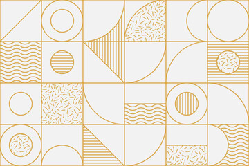 Decorative seamless patterns combining artistic gold shapes and abstract ornament design for premium visuals