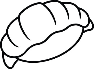 Egg Salad Croissant Breakfast Sandwich Line Art Vector Illustration