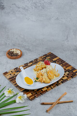 Indonesian Fried Banana with Cheese Topping