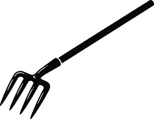 Gardening Vector Illustration Three-Tined Pitchfork Icon