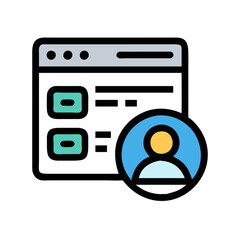 User profile management on website interface with account icon