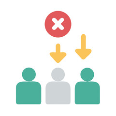 Obraz premium Rejected candidate selection, flat vector illustration on White Background