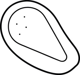 Fried Avocado Slice Crispy Vegan Snack Line Art Vector Illustration