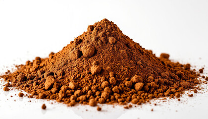 Soil on white background. Generated by AI.