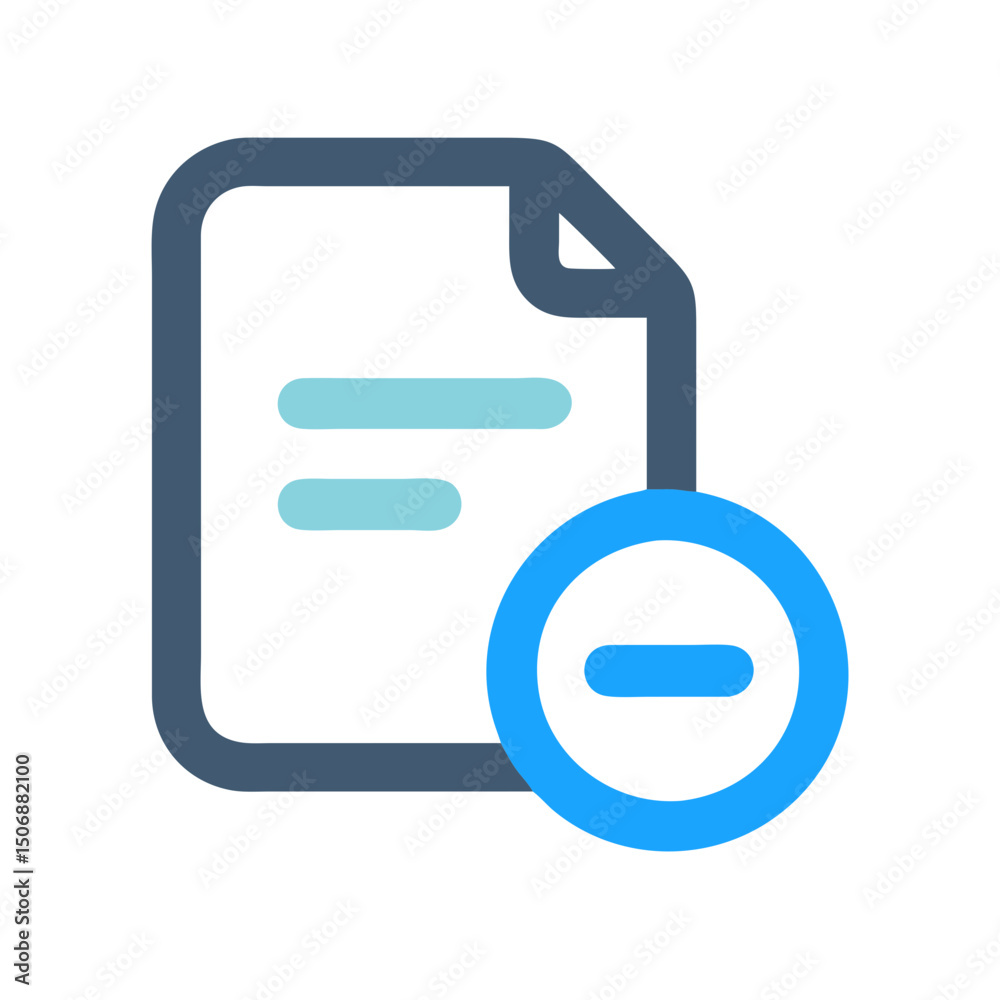 Poster remove document icon for user interface flat design