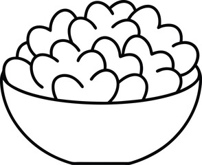 Fried Macaroni Bites Cheese Snack Line Art Vector Illustration