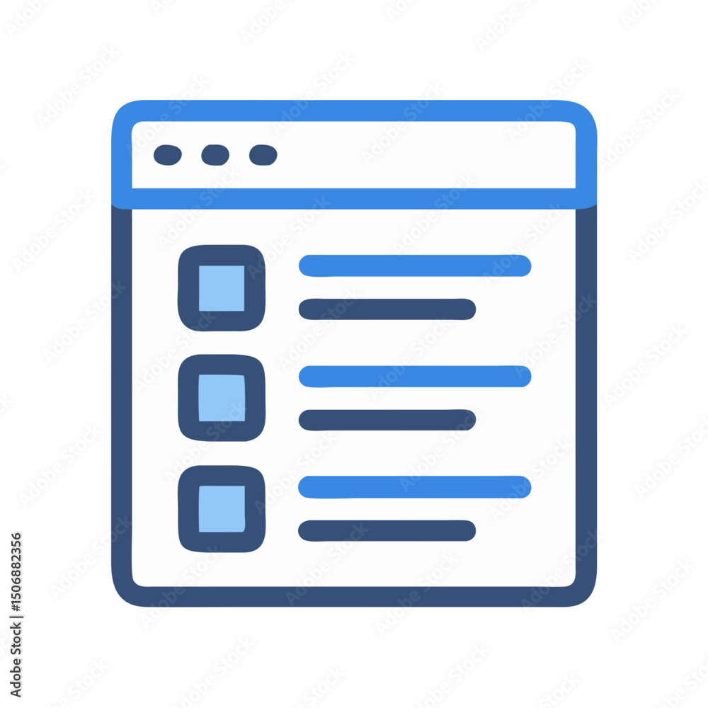 Poster checklist vector icon in user interface screen layout
