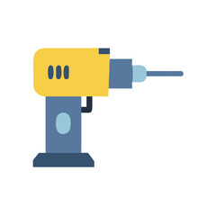 Isolated graphic drill illustration with yellow and blue colors