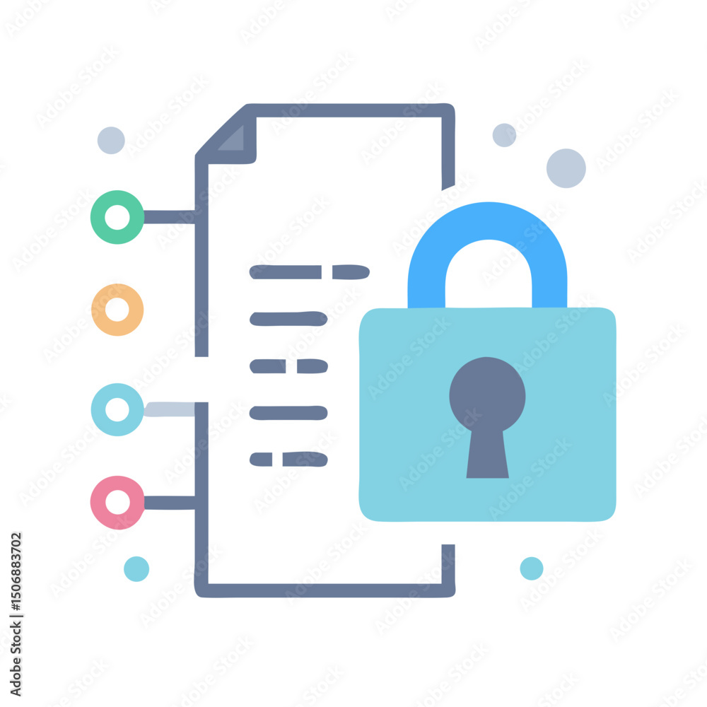 Poster secure document with lock: data protection and access control