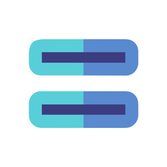 Obraz premium Clean blue equals sign illustration on a White Background