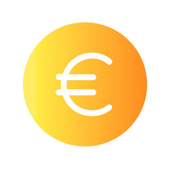 Isolated Euro Symbol Coin Gradient on a Black Backdrop