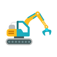 Stylized illustration of construction vehicle on a White Background