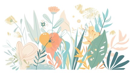 Naklejka premium Home decoration illustration with transparent background，hand holding flowers