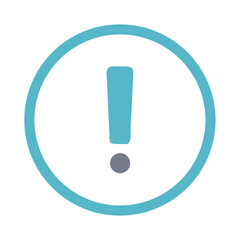 Exclamation mark icon in circle on a White Background