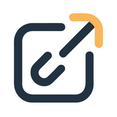 Simple flat design external link square with arrow icon