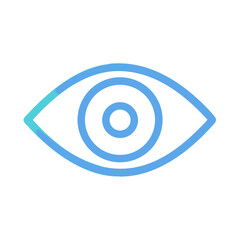 Abstract eye design in blue tones over White Background