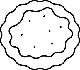 Honey Butter Biscuit Baked Treat Drawing Line Art Vector Illustration