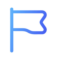 Blue outline of flag against a plain White Background