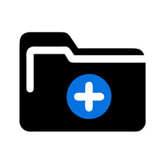 Abstract illustration of a blue plus sign on White