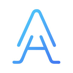 Gradient blue letter A logo on White Background