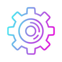 Vibrant neon gear on White Background for modern applications