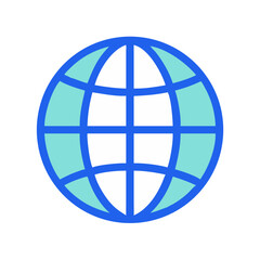 Clean flat globe icon for global connectivity solutions
