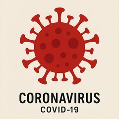 Coronavirus Red Virus Particle with Spike Proteins on Realistic Medical Illustration"