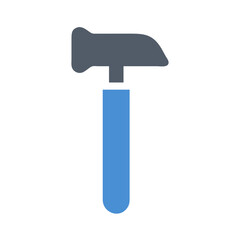 Stylized graphic of a hammer tool on White Background